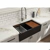 Bocchi Contempo Workstation Apron Front Fireclay 33 in. Single Bowl Kitchen Sink in Matte Black 1504-004-0120
